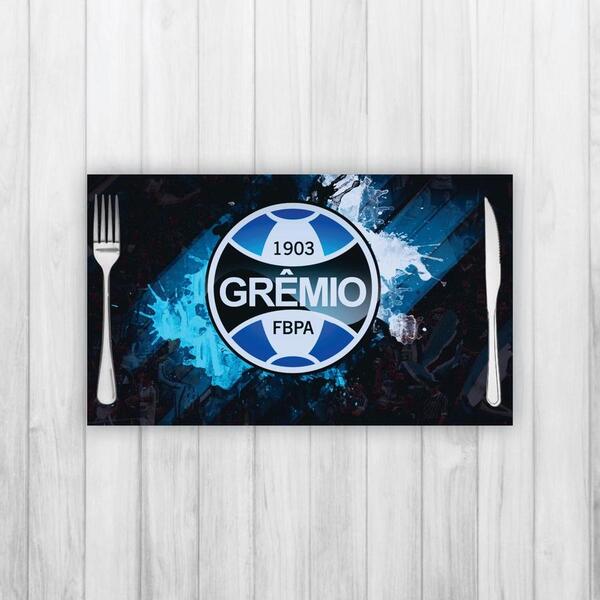 Jogo Americano 2 Un Retangular Neoprene Gremio Fundo Torcida