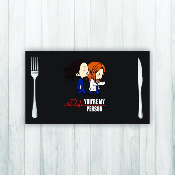 Jogo Americano 2 Un Retangular Neoprene Greys Anatomy You Are