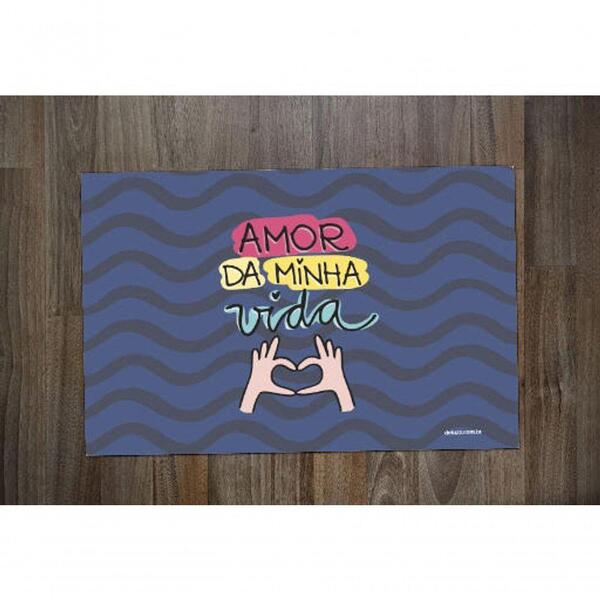 Jogo Americano 2 Unidades Personalizado Amor Da Minha Vida