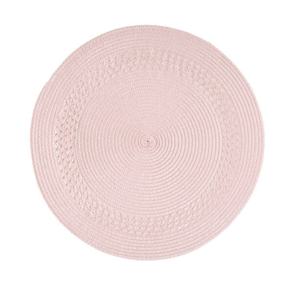 Jogo Americano 4 (unidades)  Tressê Redondo -  Rosa Chá