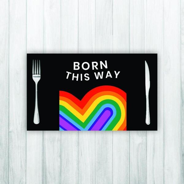 Jogo Americano 4 Un Retangular Neoprene Born This Way