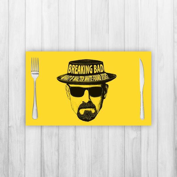 Jogo Americano 4 Un Retangular Neoprene Breaking Bad Amarelo