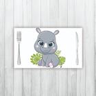 Jogo Americano 4 Un Retangular Neoprene Rinoceronte