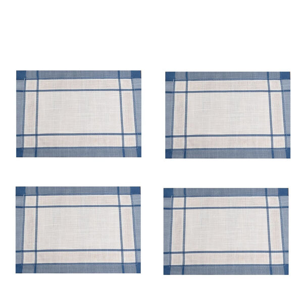 Jogo Americano 4 Unidades Com Trilho Mesa Maison Azul Royal