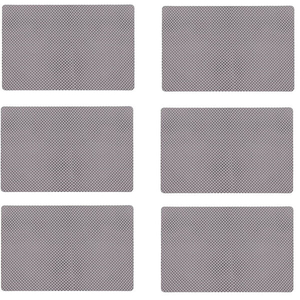 Jogo Americano Antiderrapante - Todos Dias - Cinza-  6 Peças