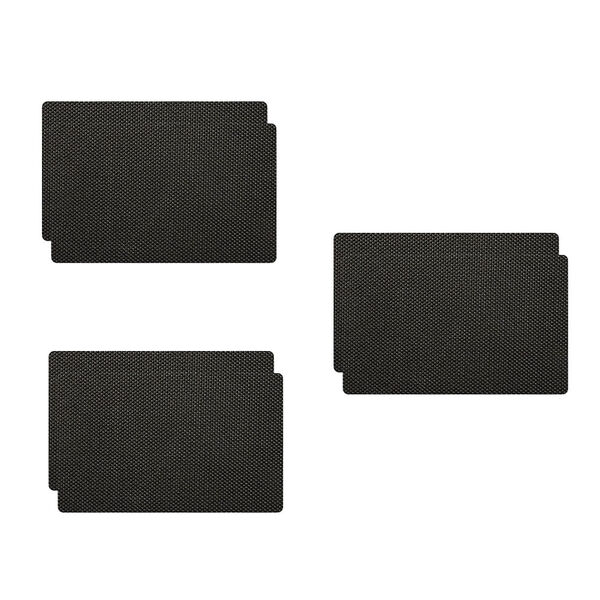 Jogo Americano Antiderrapante - Todos Dias - Preto-  6 Peças