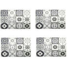 Jogo Americano Azulejo Portugues - Cinza - 4 Unidades