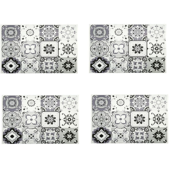 Jogo Americano Azulejo Portugues - Cinza - 4 Unidades