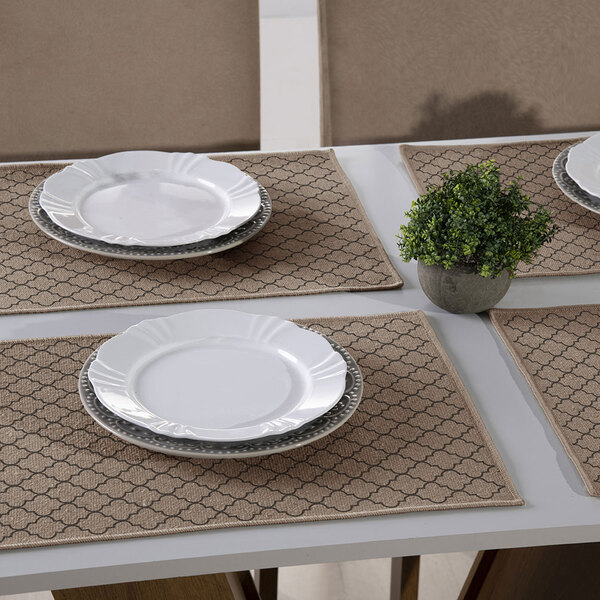 Jogo Americano Bege Agriz Marrom 33x50cm 2 Peças Antiderrapan