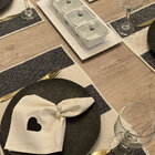 Jogo Americano Boho Listrado 33x50cm Preto/off White 4 Peças