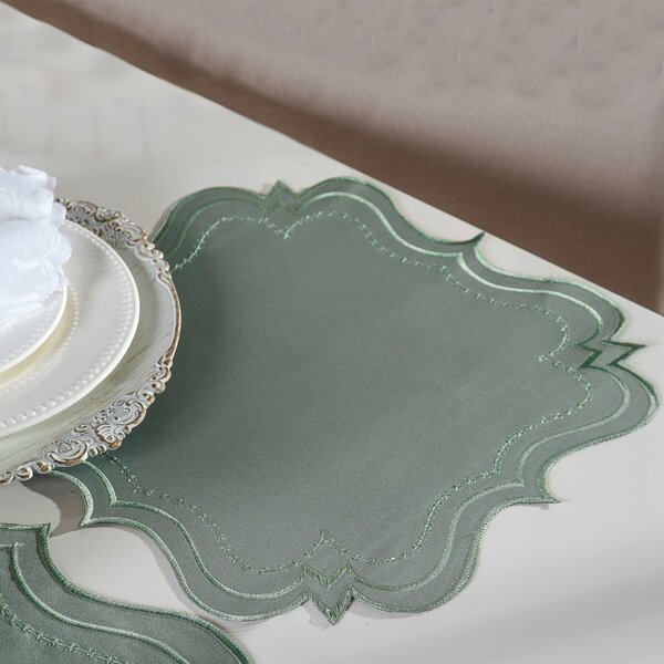 Jogo Americano Bordare 2 Pçs Bordado 40x40cm Suculenta