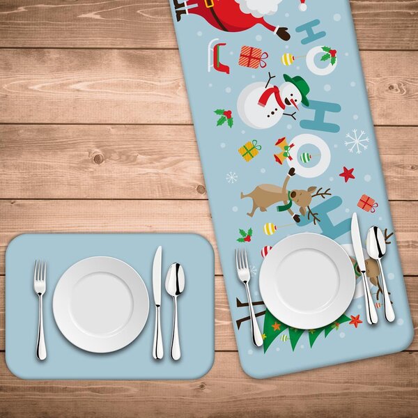 Jogo Americano Com Caminho De Mesa  Happy Noel