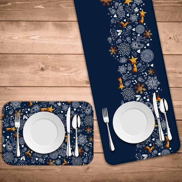 Jogo Americano Com Caminho De Mesa Espirito Natalino