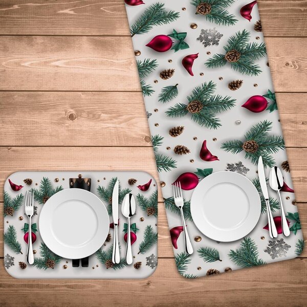 Jogo Americano Com Caminho De Mesa Quebra Nozes