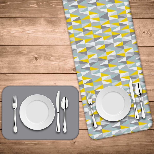 Jogo Americano Com Caminho De Mesa Wevans Geometric 3d