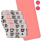 Jogo Americano Com Caminho De Mesa Wevans Love Xícaras