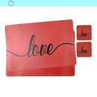 Jogo Americano Com Porta-copo Love