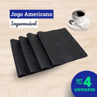 Jogo Americano Corino 4 Peças Limpa Fácil Preto - Blocos