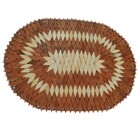 Jogo Americano De Madeira Oval, Artesanal, 2 Tons Madeira