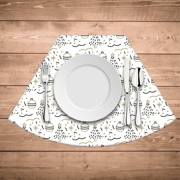 Jogo Americano De Natal Redondo Árvore Minimalista