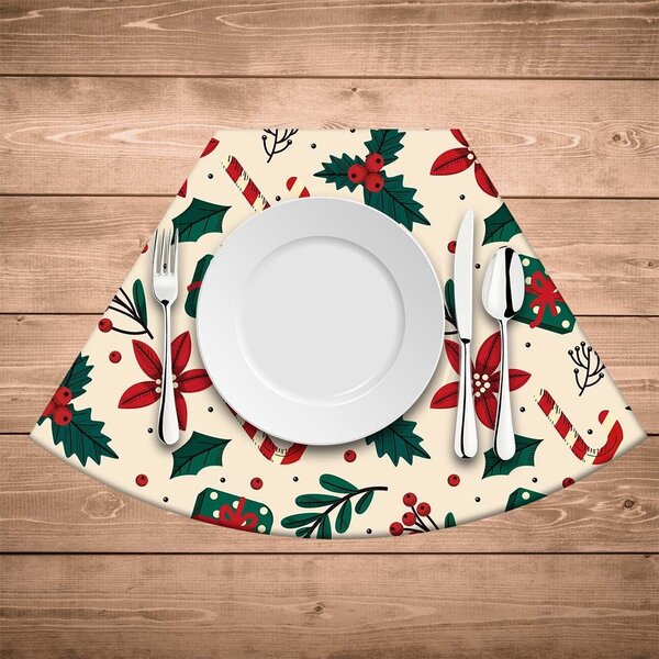 Jogo Americano De Natal Redondo Classic Christmas