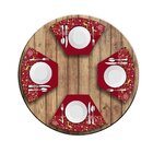 Jogo Americano De Natal Redondo Elementos Natalinos