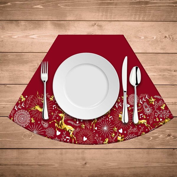 Jogo Americano De Natal Redondo Elementos Natalinos