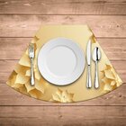 Jogo Americano De Natal Redondo Flor Geométrica Natalina