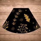 Jogo Americano De Natal Redondo Folhas Natalinas Preto