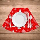 Jogo Americano De Natal Redondo Multi Elementos Natalinos