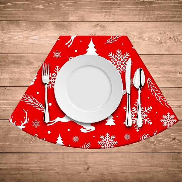 Jogo Americano De Natal Redondo Multi Elementos Natalinos