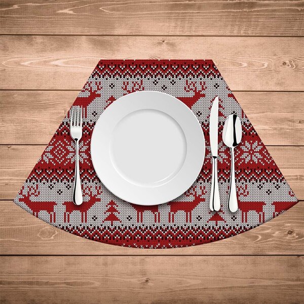 Jogo Americano De Natal Redondo Natal Antigo Vermelho