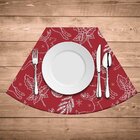 Jogo Americano De Natal Redondo Símbolos Natalinos