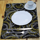 Jogo Americano De Tecido Gorgurão 45x32cm Pingos Marrom