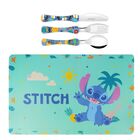 Jogo Americano E Talheres Infantil Stitch Disney Aço Inox 3 P