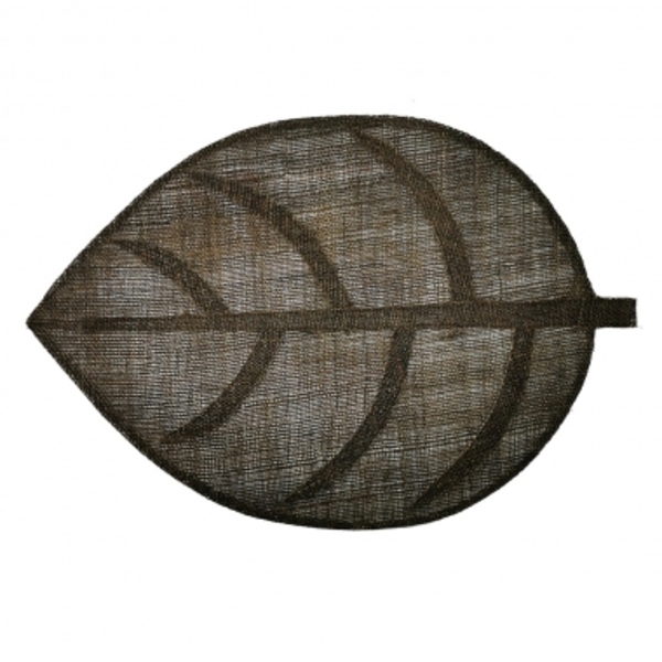 Jogo Americano Em Formato De Folha Em Linho Marrom