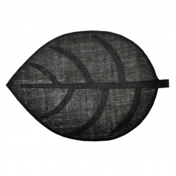 Jogo Americano Em Formato De Folha Em Linho Preto