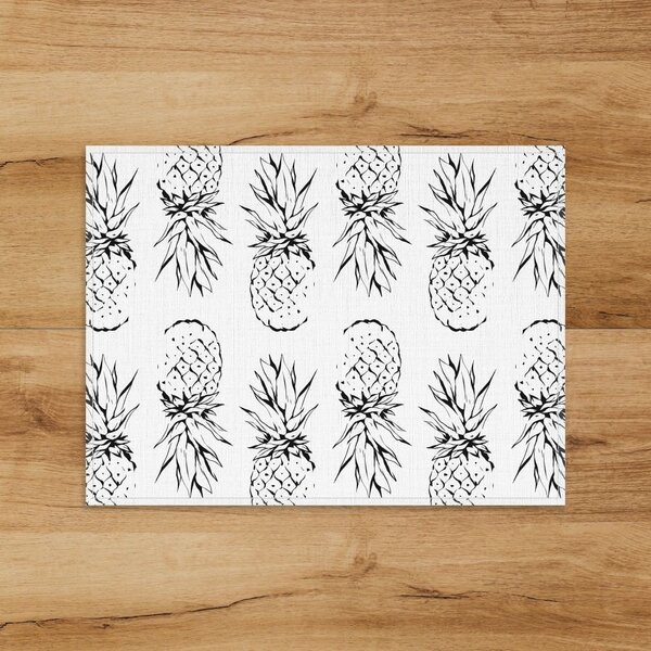 Jogo Americano Em Linho Abacaxi - 30x40 Cm 2 Peças