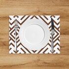 Jogo Americano Em Linho Azulejo Português Marrom - 30x40 Cm 2