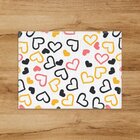 Jogo Americano Em Linho Corações Coloridos - 30x40 Cm 2 Peças