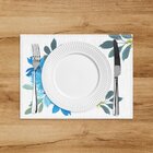 Jogo Americano Em Linho Flor De Ramo Azul - 30x40 Cm 2 Peças