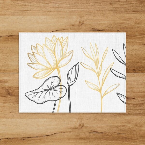 Jogo Americano Em Linho Flor Tropical - 30x40 Cm 2 Peças