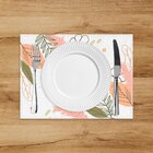 Jogo Americano Em Linho Flores Tons Pasteis - 30x40 Cm 2 Peças