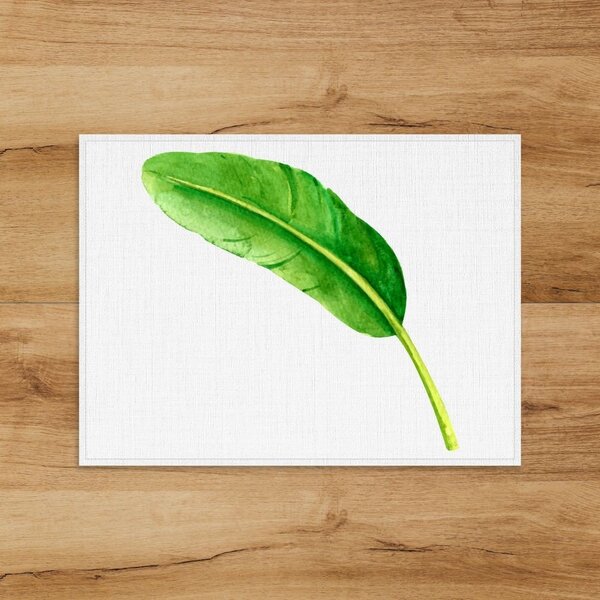 Jogo Americano Em Linho Folha Verde - 30x40 Cm 2 Peças