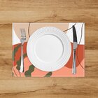 Jogo Americano Em Linho Formas Geométricas - 30x40 Cm 2 Peças