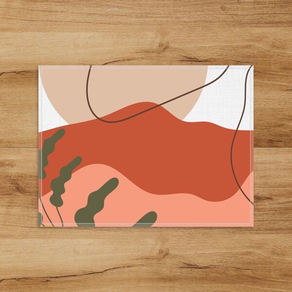 Jogo Americano Em Linho Formas Geométricas - 30x40 Cm 2 Peças