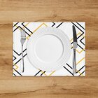 Jogo Americano Em Linho Losango Amarelo E Preto - 30x40 Cm 2