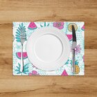 Jogo Americano Em Linho Melancia E Flor - 30x40 Cm 2 Peças