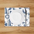 Jogo Americano Em Linho Náutico - 30x40 Cm 2 Peças