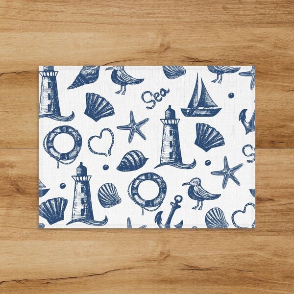 Jogo Americano Em Linho Náutico - 30x40 Cm 2 Peças